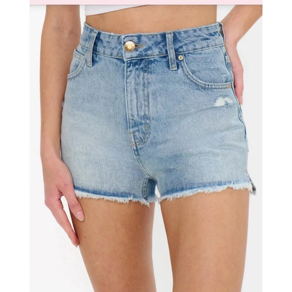 Show Me Your Mumu Venice Jean Shorts Fountain Blue Size 31 NWT